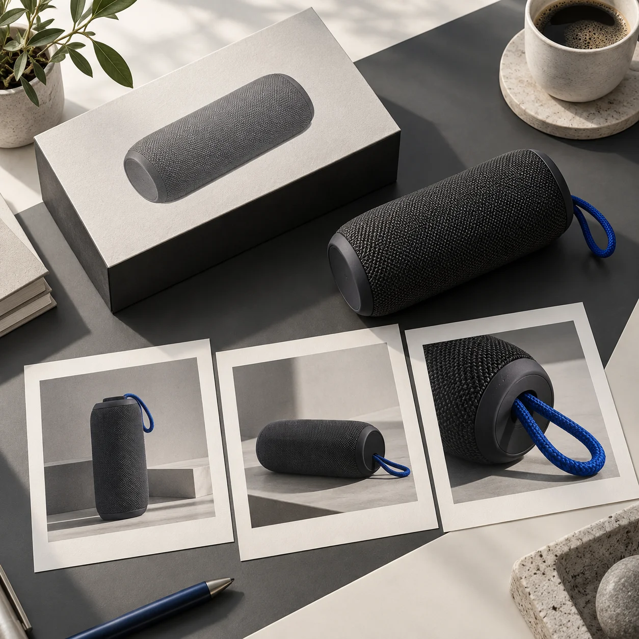 Speaker product board with multiple visual crops